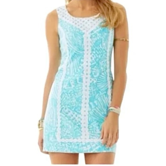 Lilly Pulitzer Macfarlane Shorely Blue Shift Dress - Picture 2 of 10